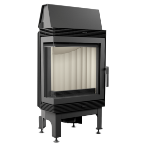  Eck Kamineinsatz  BLANKA L/BS - (8kW) Warmluftkamin  Verglasung links - BImschV2