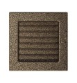 Kamingitter 17x17 schwarz-gold  mit Jalousien(2)
