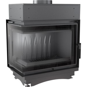 Gusseisen Kamineinsatz - MAJA 8   links BS/DECO (8kW) -   2-Seitig Verglasung - Ø 200