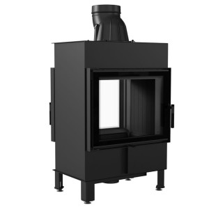  LUCY 12 T  TUNNEL - Warmluft Kamineinsatz (12kW) Ø 200 - Brennkammer schwarz  