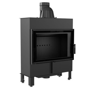 Kamineinsatz LUCY 14/SLIM/BLACK -  (10kW) Ø160  Brennkammer schwarz 