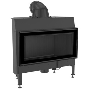 NADIA 14/BLACK  - Warmluft Kamineinsatz (14kW) - Brennkammer schwarz - Ø200
