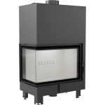  Eck Kamineinsatz mit Wassermantel - MBA links BS (17 kW) - mit SWT und GLASS. 
