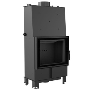  Kamineinsatz LUCY/PW/12/W/BLACK - (12kW) Ø 200 wasserführend mit SWT 