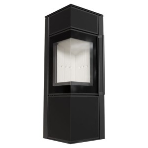 Schwedenofen Aus Stahl TORA/S (8 KW) Ø 150 - Quarzsinter Nero Assoluto -  Bauart1