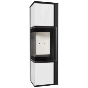 Schwedenofen aus Stahl TORA/M 8 kW Ø 150 Weißes Glaspaneel  Bauart1