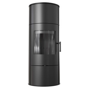 Kaminofen, Schwedenofen aus Stahl ROLLO/W/BLACK Ø 150 (7 KW), Brennkammer schwarz