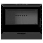 Kaminofen - KARI 80 - 12 (kW) Ø180 mit selbstschliessende Tür - Brennkammer schwarz 