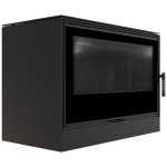 Kaminofen - KARI 95 BLACK - 14 (kW) Ø180 mit selbstschließende Tür - schwarze Brennkammer 