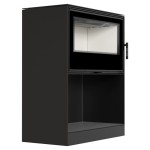 Kaminofen - KARI 95/W - 14 (kW) Ø180 mit Holzlager und selbstschließende Tür (1)