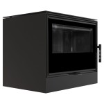 Kaminofen - KARI 70 - 8 (kW) Ø150 mit Türfeder,  Brennkammer schwarz