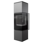 Eck-Kaminofen-Schwedenofen aus Stahl REN/M links Ø 150 (7 kW) - schwarze Brennkammer 
