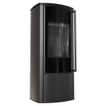  Kaminofen  AB/ENYO R  Ø150 (5,5kW) - gebogenes Glas mit Türfeder Ba1 -  Brennkammer schwarz