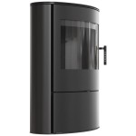 Kaminofen  aus Stahl ROLLO 2  (10 KW)  Ø 150  mit Türfeder Ba1 - Brennkammer schwarz