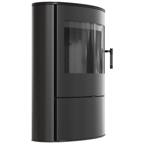 Kaminofen  aus Stahl ROLLO 2  (10 KW)  Ø 150  mit Türfeder Ba1 - Brennkammer schwarz.jpg