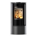 Kaminofen aus Stahl ERIK (5,5 KW) Ø 150 mit Türfeder und dekorative Akkumulationskeramik GRAY SATIN (3).jpg