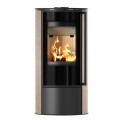 Kaminofen aus Stahl ERIK (5,5 KW) Ø 150 mit Türfeder und dekorative Akkumulationskeramik GOLD SATIN (2).jpg