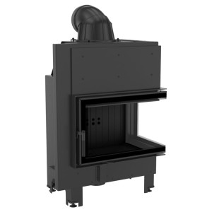 MBM/P/BS/BLACK - (10 kw) Eck Kamineinsatz -Verglasung rechts - schwarze Brennkammer 