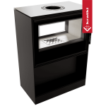 Kaminofen KRATKI KARI 80 TUNNEL (12 kW) Ø 180 mit Holzfach - selbstschließende Tür  