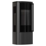 Freistehender Ofen KOZA AB ENYO R VIEW (5.5 kW) Ø150 - 3-Seitig Verglasung - schwarze Brennkammer - Ba1 