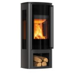 Freistehender Ofen AB ENYO VIEW (5,5kW) Ø150 3-Seitig Verglasung und Holzfach 