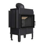 Stahlkamin KRATKI NORRA 9,9 kW Ø 200 - Brennkammer schwarz