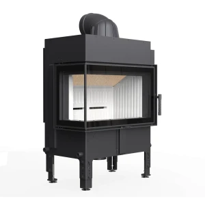 Stahlkamin KRATKI NORRA 9,9 kW Ø 200 mit Verglasung links - Speicherkamin