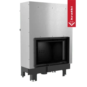  Wasserführender Kamineinsatz KRATKI MBO (15kW) Ø 200 mit Schiebetür - Schwarzer Brennraum (1)