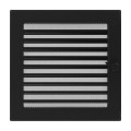 Kamingitter 22x22 - schwarz mit Jalousien(1)