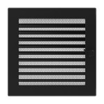 Lüftungsgitter Kamingitter 22x22 - schwarz mit Jalousien