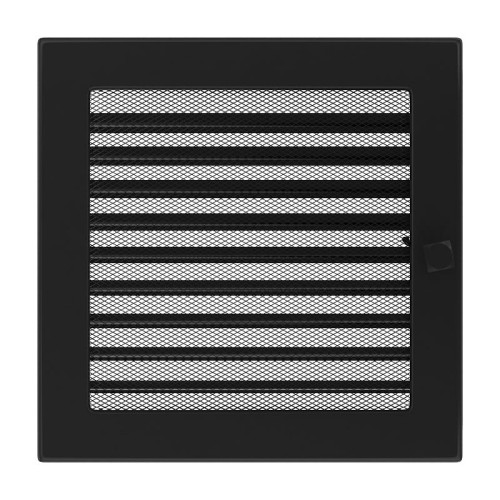 Kamingitter 22x22 - schwarz mit Jalousien(1)