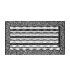 Lüftungsgitter Kamingitter 17x30 - schwarz-silber  mit Jalousien