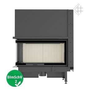  Kamineinsatz NADIA 14  L/BS/G - (14kW) Ø 200  Eck-Verglasung links mit Schiebetür 