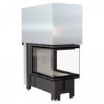 Kamineinsatz NBU 11 (kW)  3-Seitig Verglasung U-Eckkamin  links/rechts - Hebetür  "Guillotine"