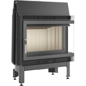 Eck-Kamineinsatz  BLANKA 12 P/BS (670/570) - (11kW)  Verglasung rechts 
