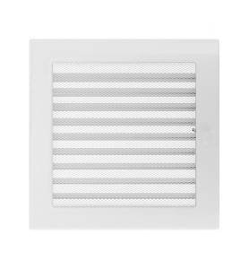 Lüftungsgitter Kamingitter 22x22 weiss mit Jalousien