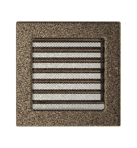 Kamingitter 17x17 schwarz-gold  mit Jalousien(1)