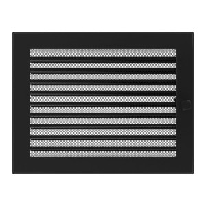 Lüftungsgitter Kamingitter 22x30 - schwarz mit Jalousien