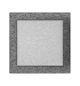 Lüftungsgitter  Kamingitter  22cm x 22cm schwarz-silber