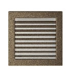 Lüftungsgitter Kamingitter 22x22 - schwarz-gold  mit Jalousien