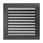 Lüftungsgitter  Kamingitter 22x22 - graphite mit Jalousien