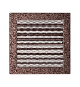 Lüftungsgitter Kamingitter 22x22 - kupferfarbig mit Jalousien