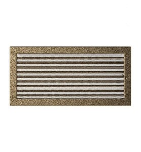 Lüftungsgitter Kamingitter 22x45 - schwarz-gold  mit Jalousien