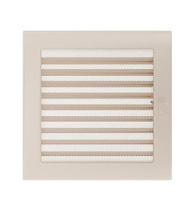 Lüftungsgitter Kamingitter 22x22 cremefarbig mit Jalousien